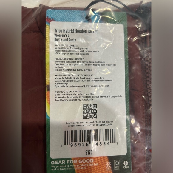 Cotopaxi Women's Large Trico Hybrid Jacket Rusty Rust NWT Hood High-Pile Fleece - Picture 14 of 15